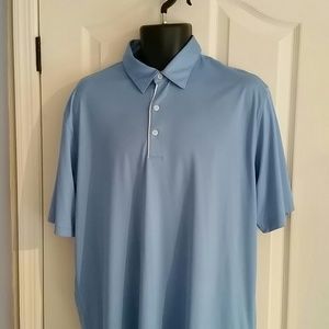 Golf Shirt Mens Greg Norman Blue Polo Shark Large